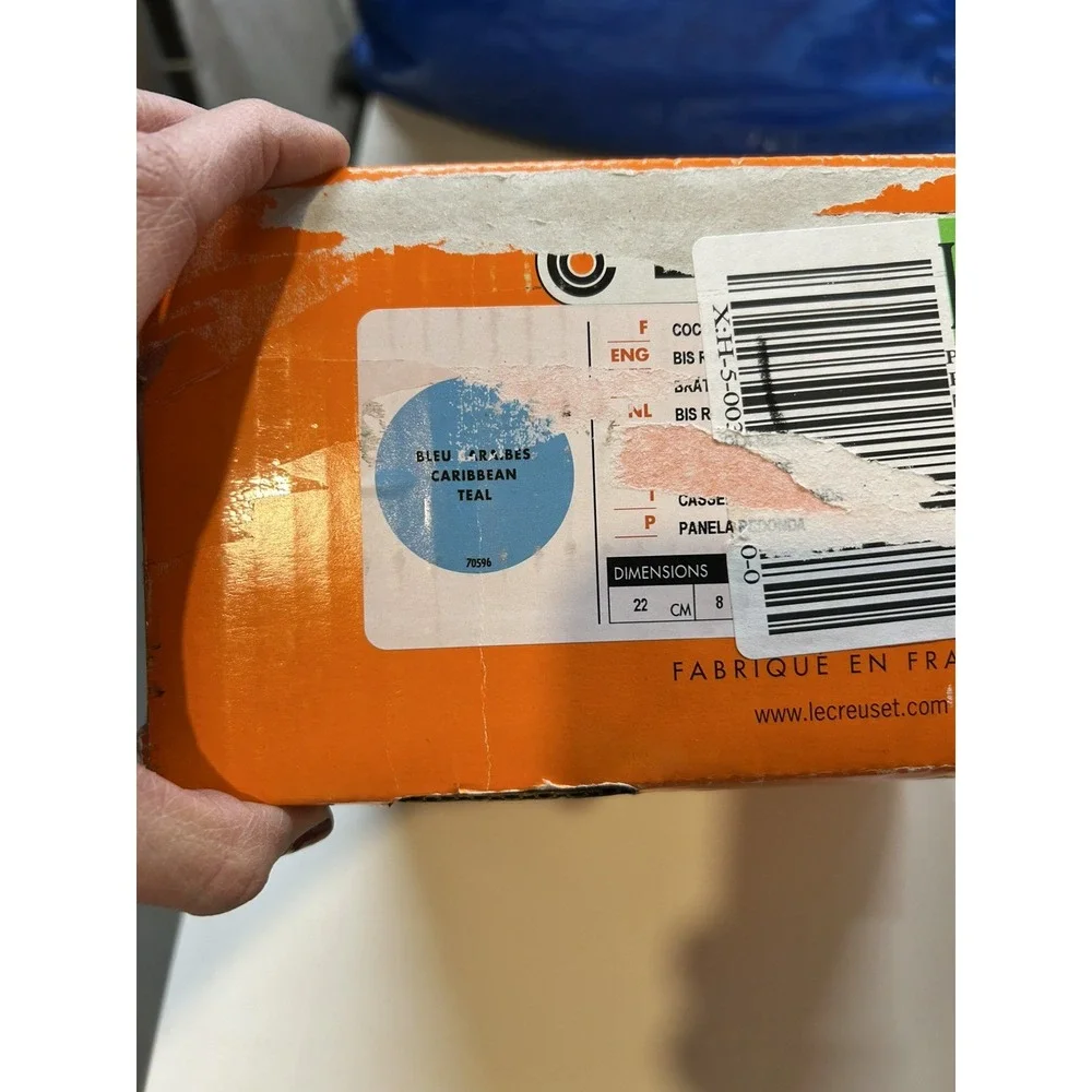 LE CREUSET Empty Cardboard Storage BOX ONLY Organization Orange For 22cm Pot